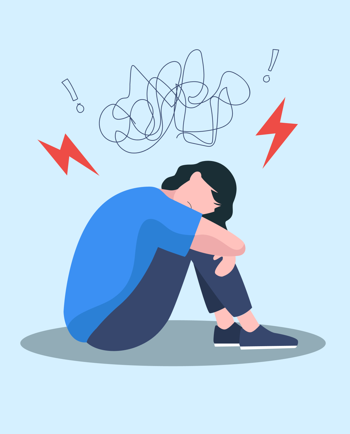 Illustration showing the impact of stress and mental overload