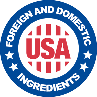 Foreign and domestic USA ingredients badge